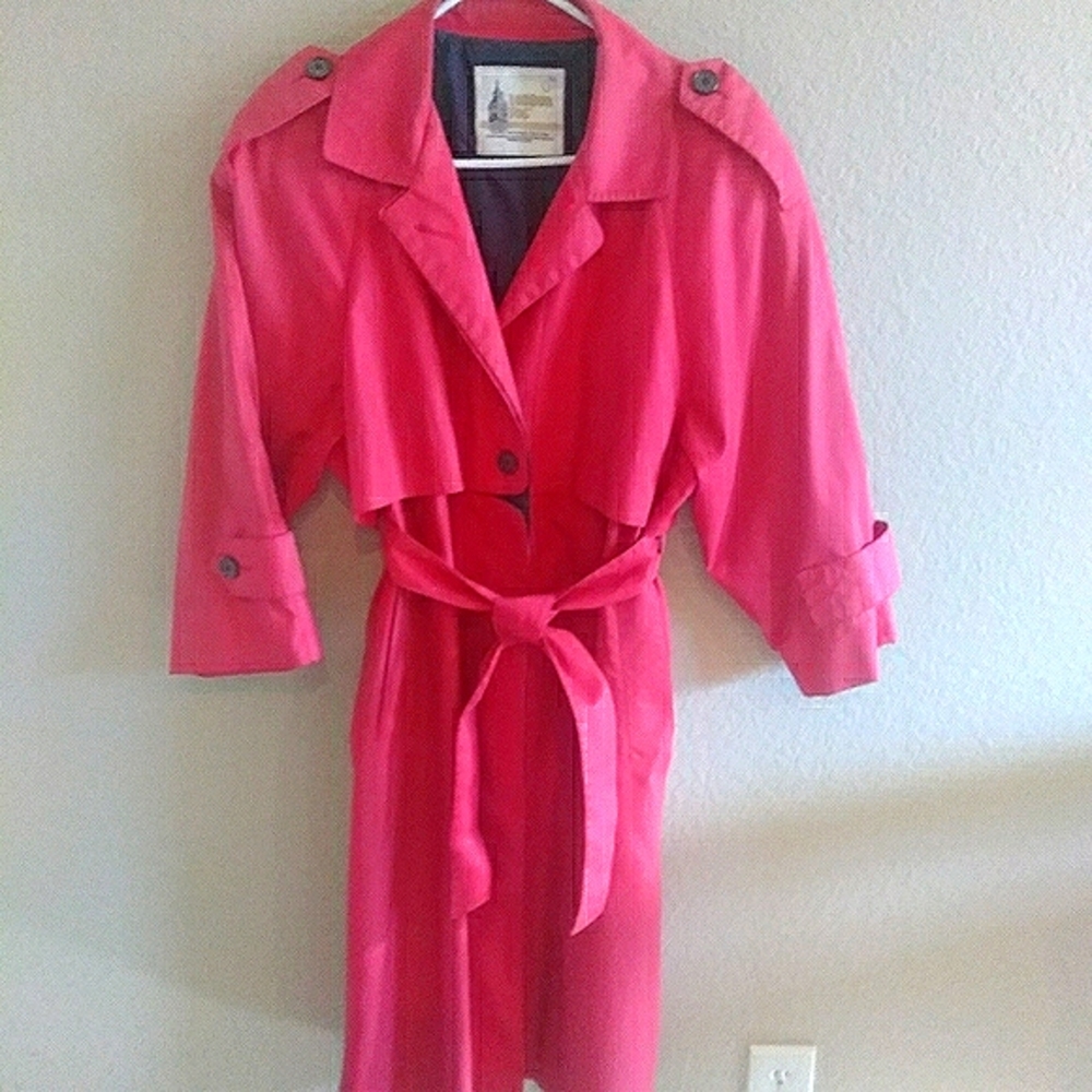 London Fog vintage 70s rain trench coat RED - Picture 3 of 15